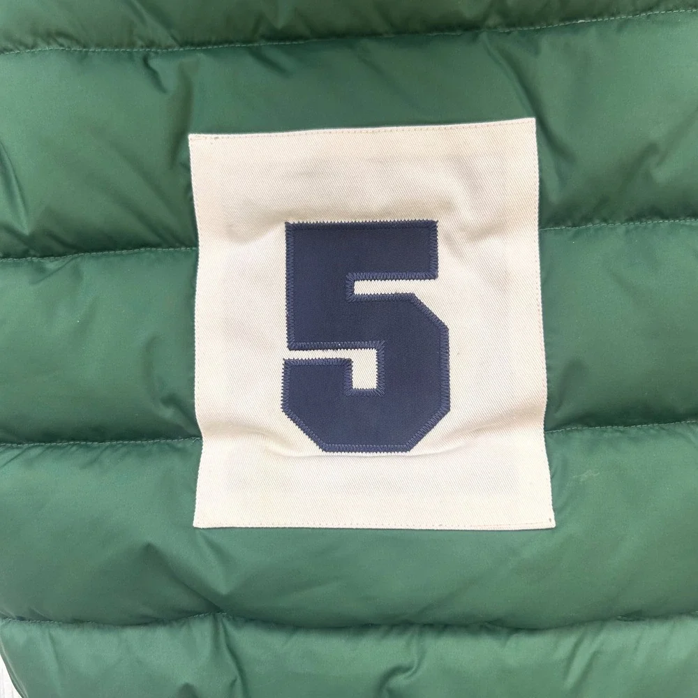 Ralph Lauren Kids Green Purple Down‎ Puffer Vest Hooded Crest Patch Size M 8/10